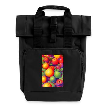 Fruit - Roll Top Backpack with Two Handles - black - Front