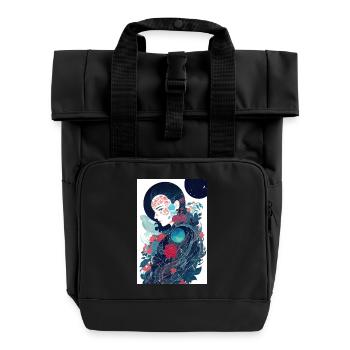 Geisha - Roll Top Backpack with Two Handles - black - Front
