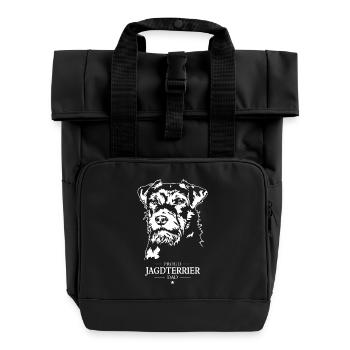 Jagdterrier Dad Hunde Hund Jagdhunde Wilsigns - Rolltop Rucksack mit zwei Griffen - Schwarz - Vorne