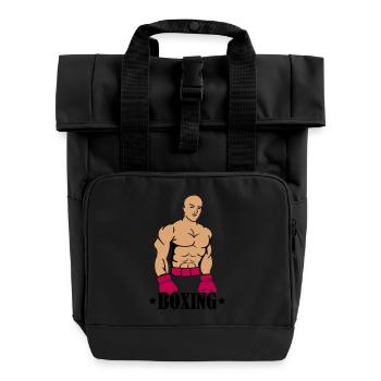 Boxeur de boxe - Sac à dos Roll Top à deux anses - noir - Devant