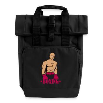 Boxeur de boxe - Sac à dos Roll Top à deux anses - noir - Devant