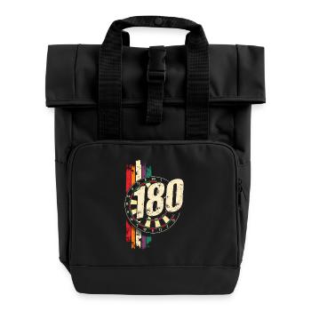 Darts 180 Dartboard Triple Dart Dartpfeil - Rolltop Rucksack mit zwei Griffen - Schwarz - Vorne
