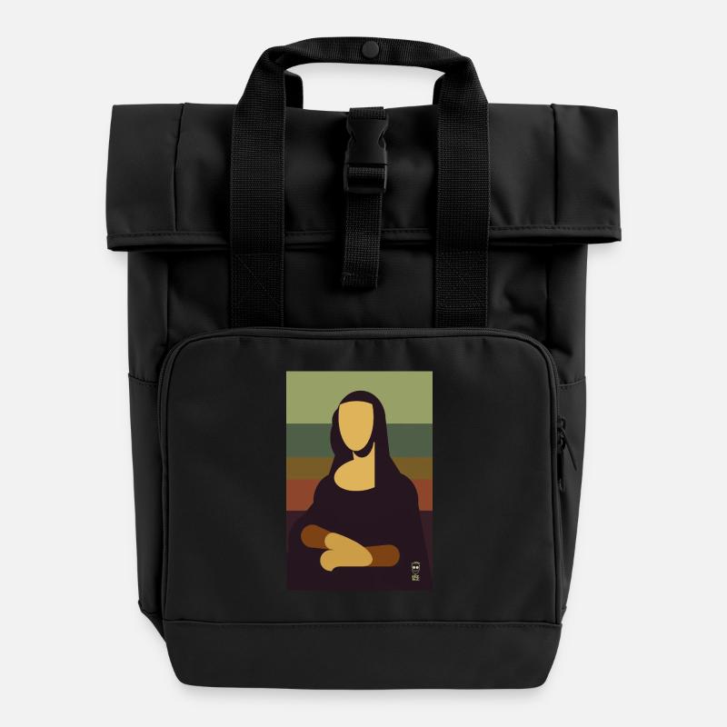 Mona Lisa - Sac à dos Roll Top à deux anses - noir