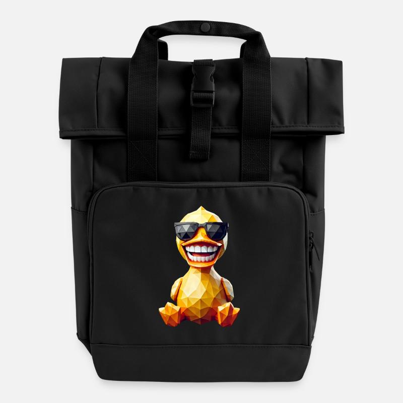 canard jaune lunettes soleil - Sac à dos Roll Top à deux anses - noir