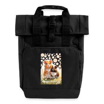 Zwei goldige Meerschweinchen Meine Lieblingstiere - Rolltop Rucksack mit zwei Griffen - Schwarz - Vorne