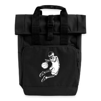 Basketballspieler Basketball - Rolltop Rucksack mit zwei Griffen - Schwarz - Vorne
