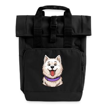 Portrait Samoyède - Sac à dos Roll Top à deux anses - noir - Devant