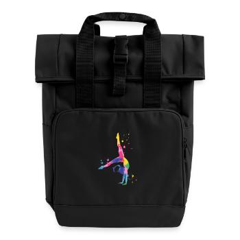 Gymnastik Bunt und Kraftvoll - Rolltop Rucksack mit zwei Griffen - Schwarz - Vorne