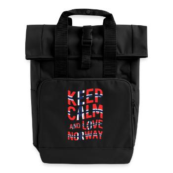 SSW-03 KEEP CALM AND LOVE NORWAY - Roll Top Backpack with Two Handles - black - Front