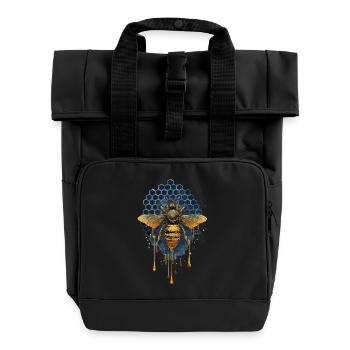 Miel d’abeille doré - apiculteur - Sac à dos Roll Top à deux anses - noir - Devant