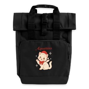Aquarius Winter Cat - Sac à dos Roll Top à deux anses - noir - Devant