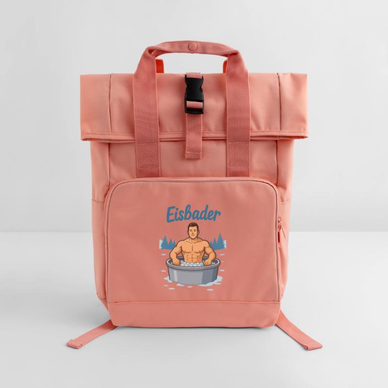 Eisbader Muskelmann im Eisbad Roll Top Backpack with Two Handles