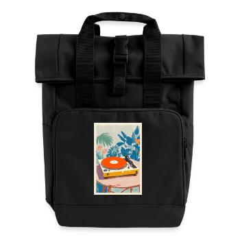 Tropical Turntable Vibe - Sac à dos Roll Top à deux anses - noir - Devant