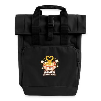 Kanagawa Wave Ramen Bowl Kawaii Japanese - Rolltop Rucksack mit zwei Griffen - Schwarz - Vorne