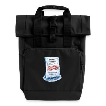 Frozen Receipt: Declined Transaction - Roll Top Backpack with Two Handles - black - Front