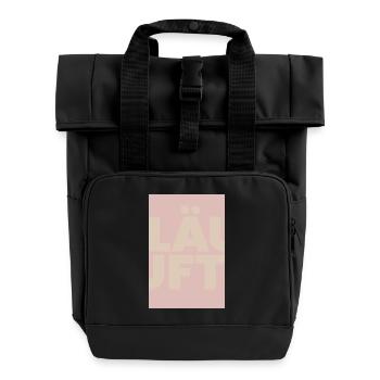 Läuft mit Pastell Typo Überlagerung - Rolltop Rucksack mit zwei Griffen - Schwarz - Vorne