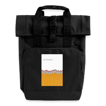 Be Different Minimalist Statement Design - Rolltop Rucksack mit zwei Griffen - Schwarz - Vorne