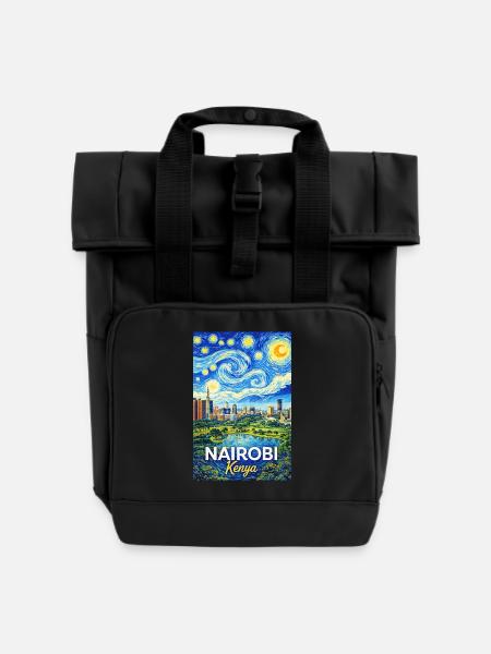 Nairobi Kenya Starry Night - Rolltop Rucksack mit zwei Griffen - Schwarz