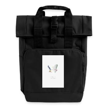 Veränderung beginnt leise Schmetterling Design - Rolltop Rucksack mit zwei Griffen - Schwarz - Vorne