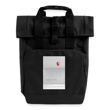 Make it real Motivation Erfolg Träume Spruch - Rolltop Rucksack mit zwei Griffen - Schwarz - Vorne