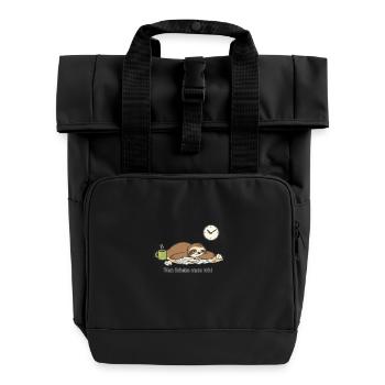 Faultier N Scheiß muss ich Homeoffice - Rolltop Rucksack mit zwei Griffen - Schwarz - Vorne
