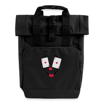 carte poker as paire smiley2 - Sac à dos Roll Top à deux anses - noir - Devant