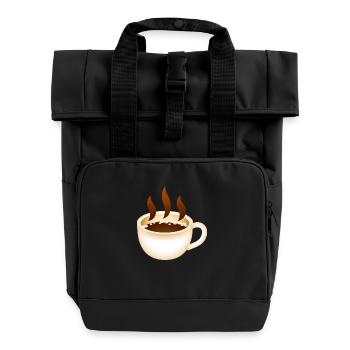 Smiley Coffee - Sac à dos Roll Top à deux anses - noir - Devant