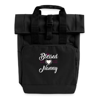 BLESSED NANNY - Roll Top Backpack with Two Handles - black - Front