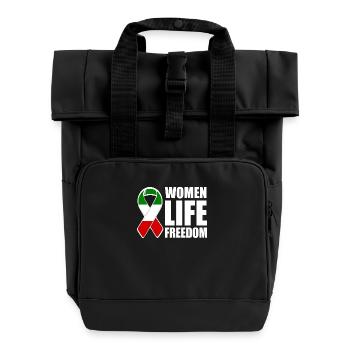 Women life freedom - Roll Top Backpack with Two Handles - black - Front