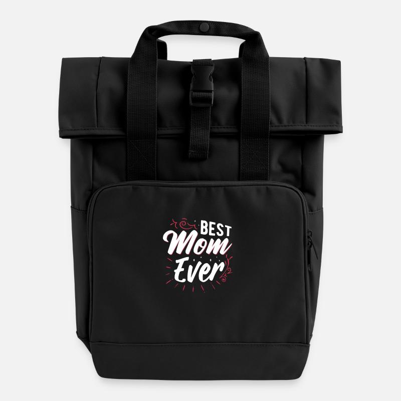 Best Mom Mother Ever World - Rolltop Rucksack mit zwei Griffen - Schwarz