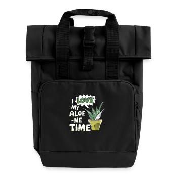 Perfect time for aloe vera fans - Roll Top Backpack with Two Handles - black - Front