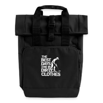 Passion for the undiscovered - Roll Top Backpack with Two Handles - black - Front