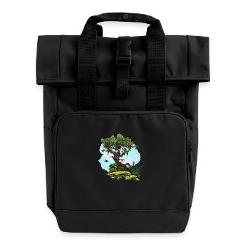 Le Grand Arbre et les Toucans - Sac à dos Roll Top à deux anses - noir - Devant