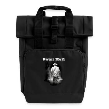 Petri Heil weiss - Roll Top Backpack with Two Handles - black - Front