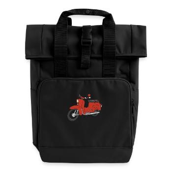 Schwalbe (ibizarot) - Rolltop Rucksack mit zwei Griffen - Schwarz - Vorne