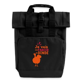 Ich stopfe meine Puten - Rolltop Rucksack mit zwei Griffen - Schwarz - Vorne