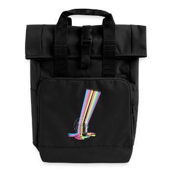 Mute cry for light and color - Roll Top Backpack with Two Handles - black - Front
