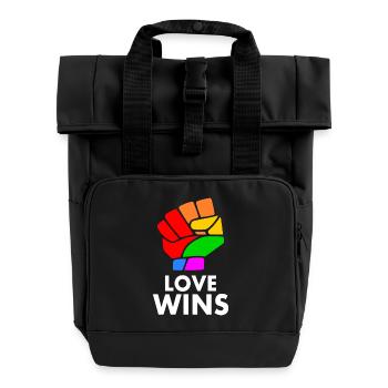 Love wins - Rolltop Rucksack mit zwei Griffen - Schwarz - Vorne