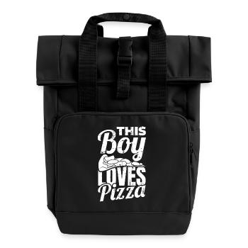 Pizza Boy - Roll Top Backpack with Two Handles - black - Front