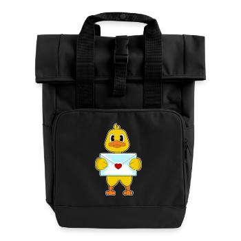Ente Liebesbrief - Rolltop Rucksack mit zwei Griffen - Schwarz - Vorne