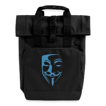 Anonymous Mask - Roll Top Backpack with Two Handles - black - Front