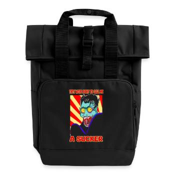 vampire horreur dessin animé humour une ventouse drôle design - Sac à dos Roll Top à deux anses - noir - Devant