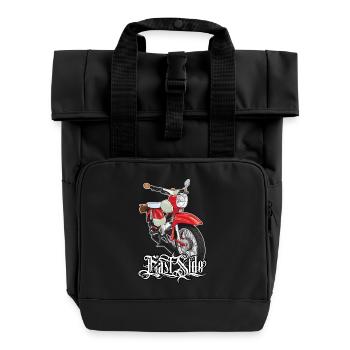 Star (rot) // Illustration - Rolltop Rucksack mit zwei Griffen - Schwarz - Vorne