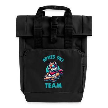 wolf skibrille apres ski - Rolltop Rucksack mit zwei Griffen - Schwarz - Vorne