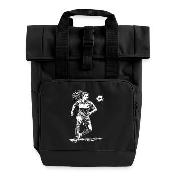 Maillot de buteuse : Footballeuse sur le terrain de football - Sac à dos Roll Top à deux anses - noir - Devant