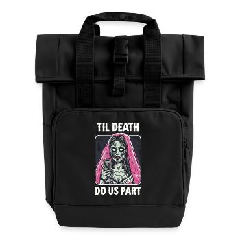 Bride or The Bachelor Party Gift Zombie Bride - Roll Top Backpack with Two Handles - black - Front