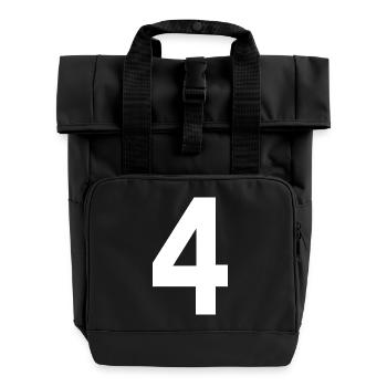 4 - Roll Top Backpack with Two Handles - black - Front