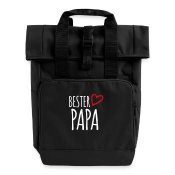 bester Papa - Rolltop Rucksack mit zwei Griffen - Schwarz - Vorne