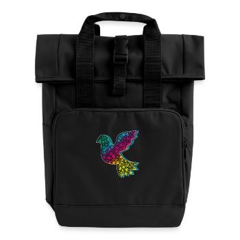 Peace Dove course DDP - Roll Top Backpack with Two Handles - black - Front
