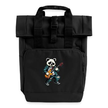 Panda Guitarist: Rock in the Animal Band - Sac à dos Roll Top à deux anses - noir - Devant